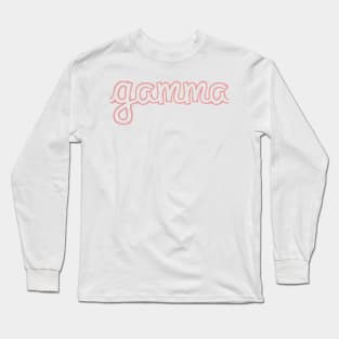 Gamma Cursive Greek Letter Long Sleeve T-Shirt